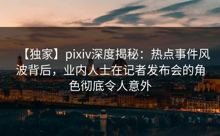 【独家】pixiv深度揭秘：热点事件风波背后，业内人士在记者发布会的角色彻底令人意外