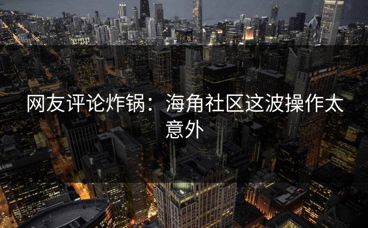 网友评论炸锅：海角社区这波操作太意外