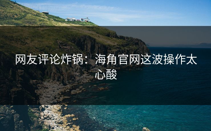 网友评论炸锅：海角官网这波操作太心酸