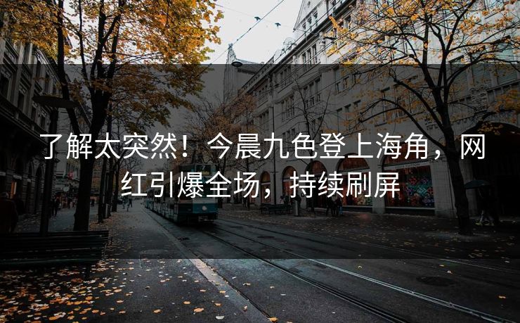 了解太突然！今晨九色登上海角，网红引爆全场，持续刷屏