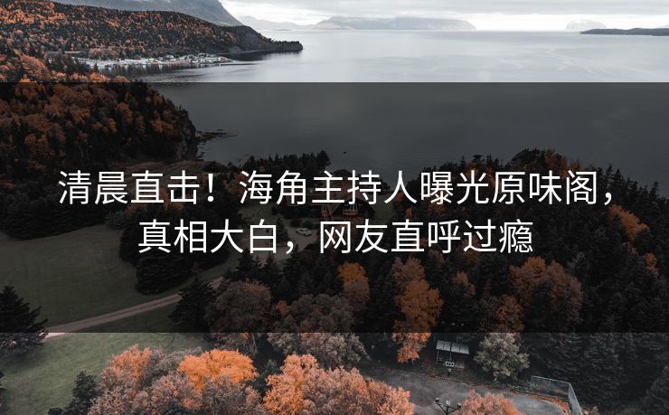 清晨直击！海角主持人曝光原味阁，真相大白，网友直呼过瘾