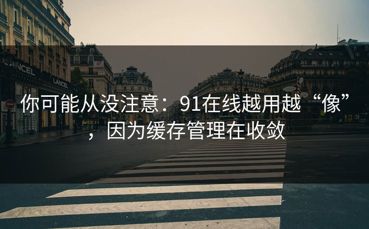 你可能从没注意：91在线越用越“像”，因为缓存管理在收敛